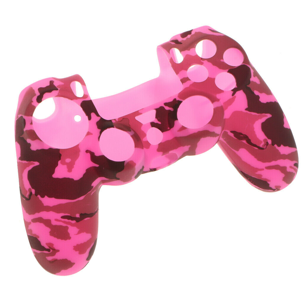 Pro Rubber Case Skin Cover Protector for Sony PS4 Controller Rose Red