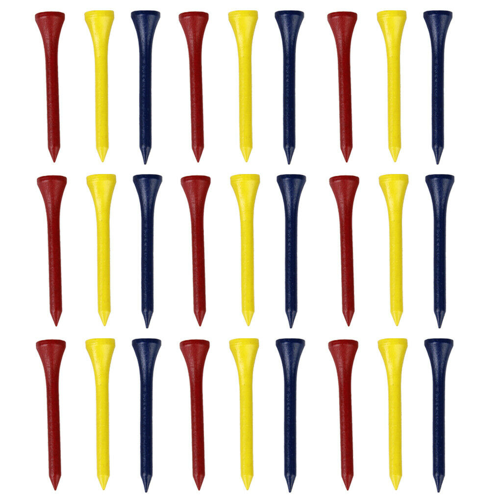 Approx. 100pcs 54mm Mixed Color Wood Golf Tees Golfer Aid Tool