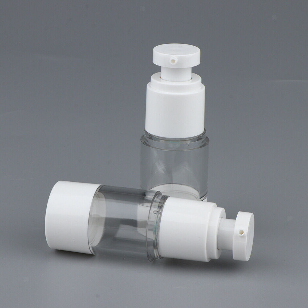 2X Empty Refillable Essence Vacuum Bottles Cosmetic Sample Containers 15ml