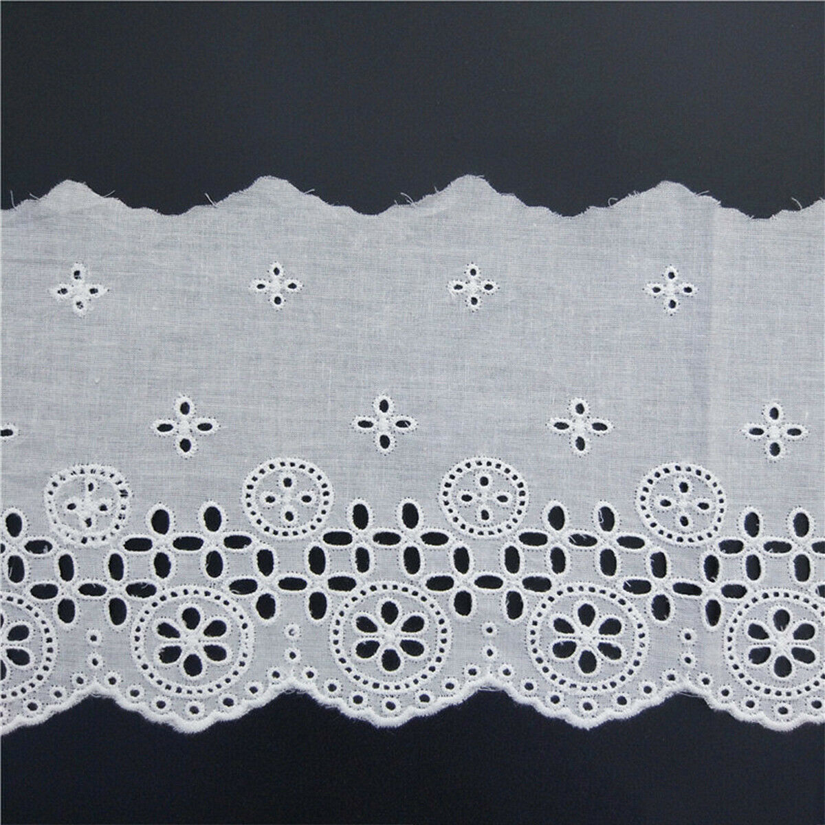 Hollow Lace Trim Cotton Fabric Ribbon Clothing Embroidery Fringe DIY Wedding Art