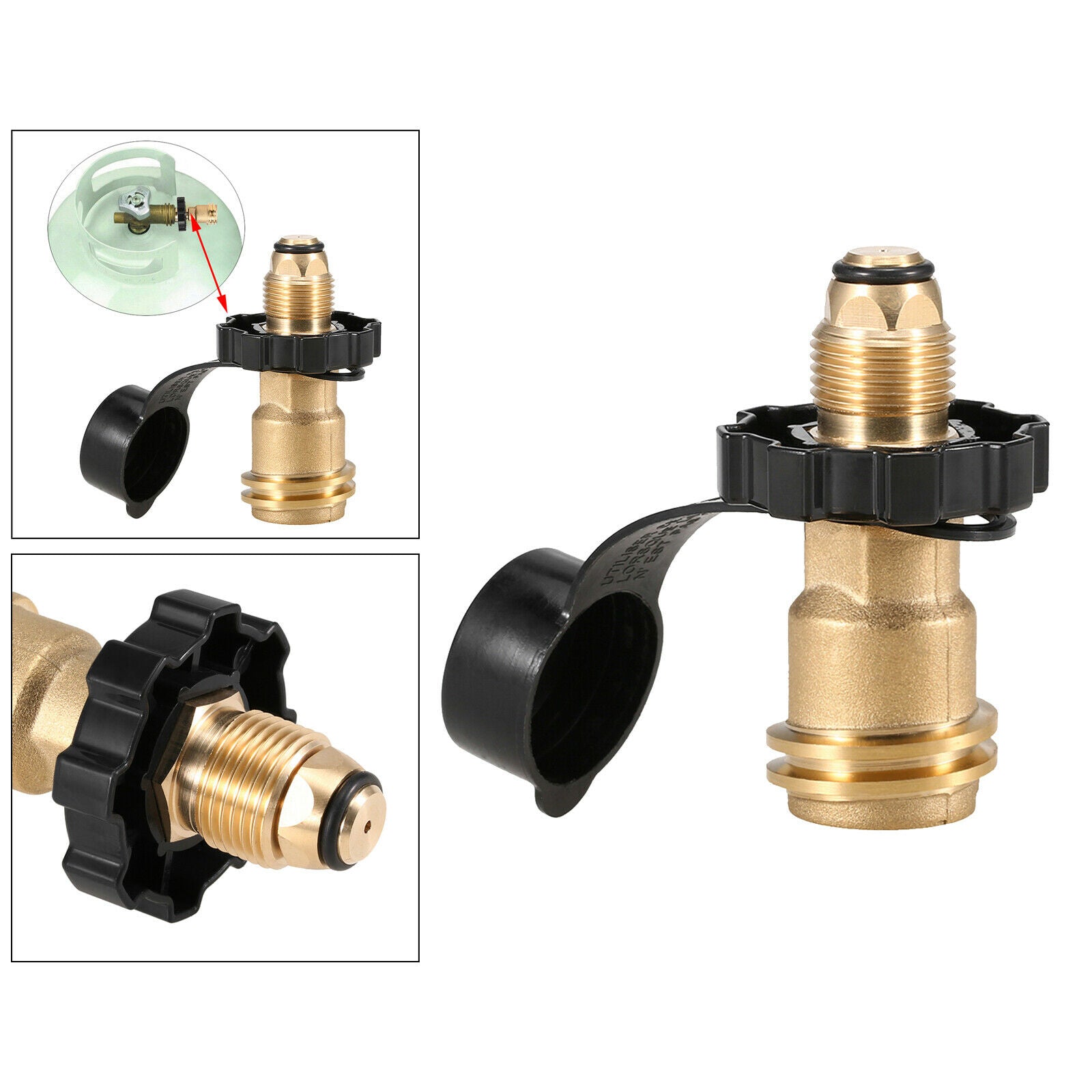 Propane Tank Adapter Camping BBQ 50LB Gas Pressure Regulator Connection