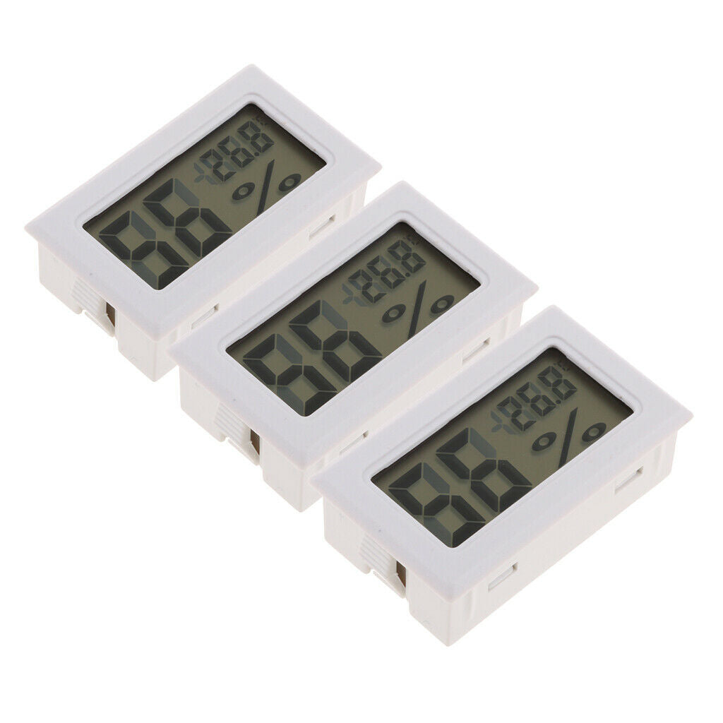 3 pices Digital Temperature Humidity Meter Gauge Mini Thermometer Hygrometer LCD