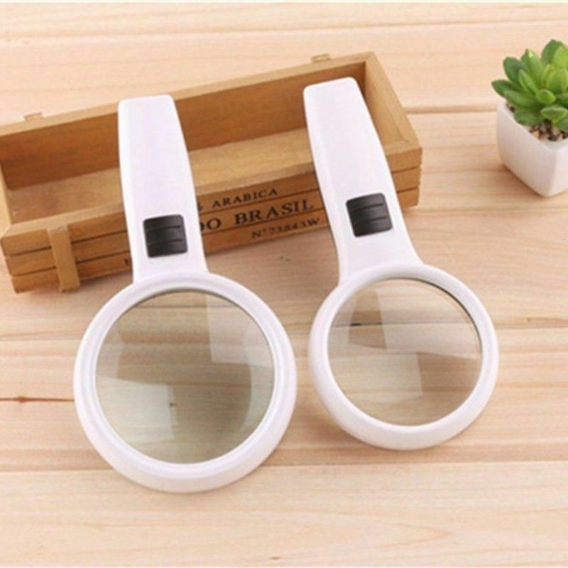 10X With 3 LED Light Handheld Magnifier Reading Magnifying Glass Jewelry Loupe