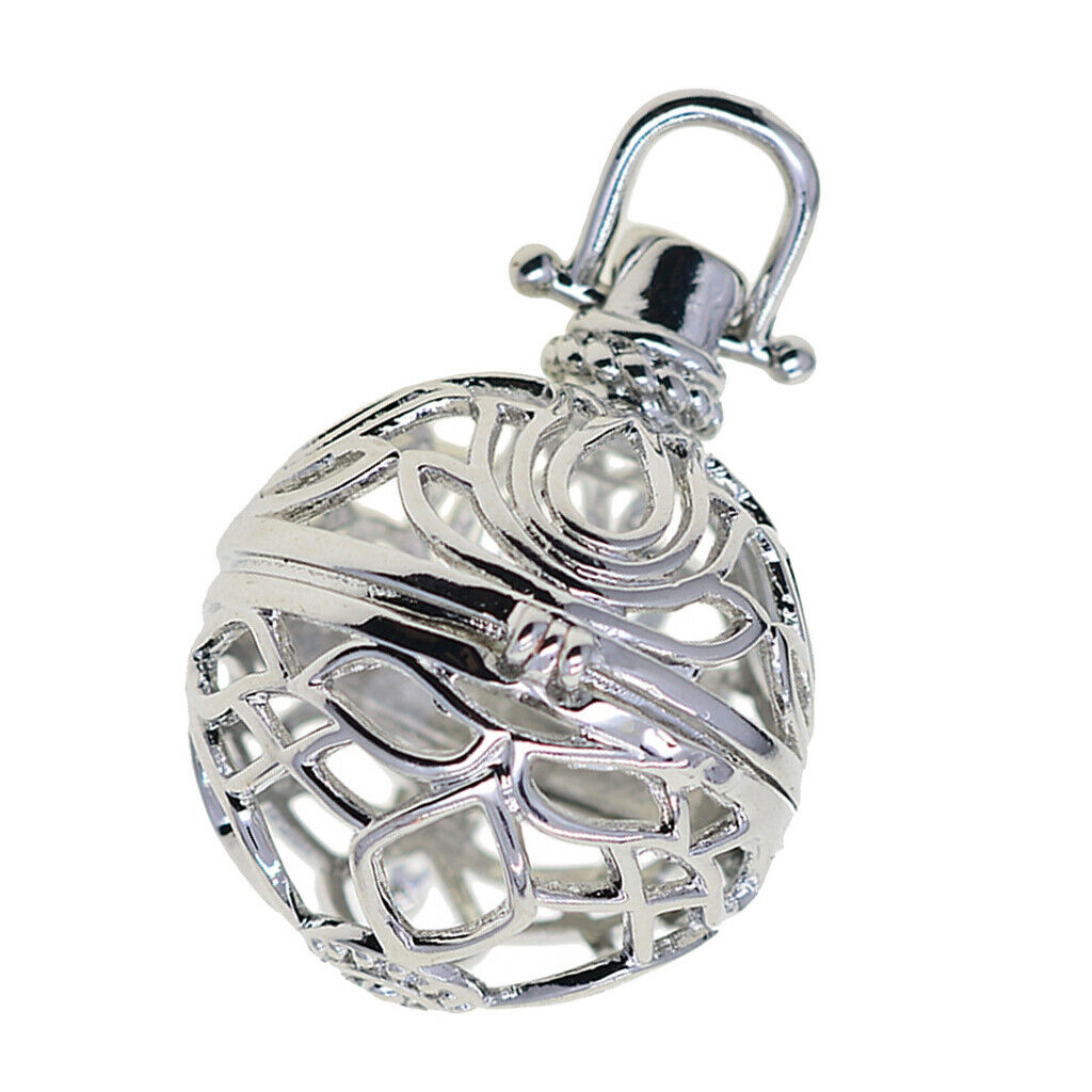Water Lily Flower Beads Cage Pendant Locket Charm for DIY Necklace Pendant