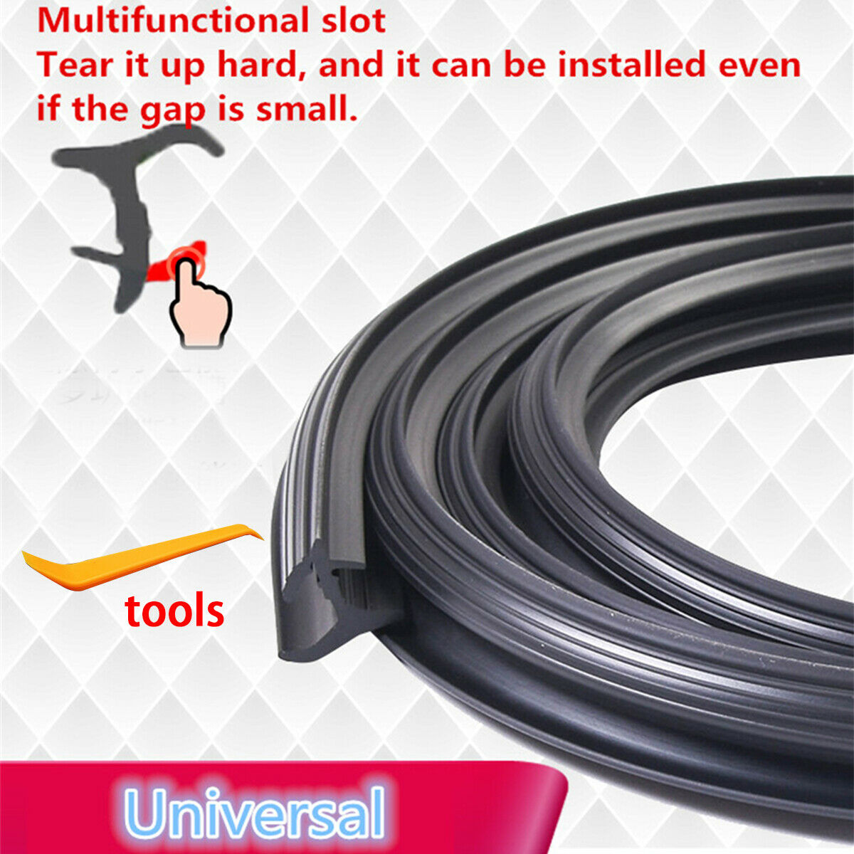 1.6m Car Sound Seal Strip Dashboard Interior Accessories With Installation Tool