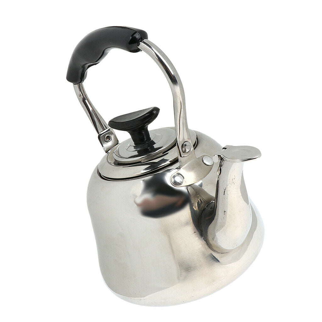 Whistling Kettle Stainless Steel Camping Kitchen Tea Coffee Water Pot, 1L