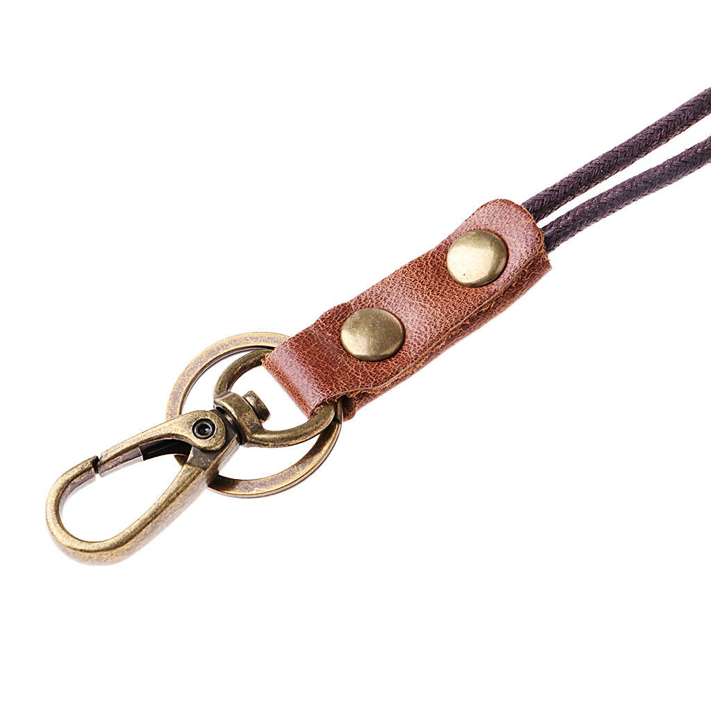 Classic Leather Lanyard Strong ID Card Badge Key Phone Neck Strap 19''