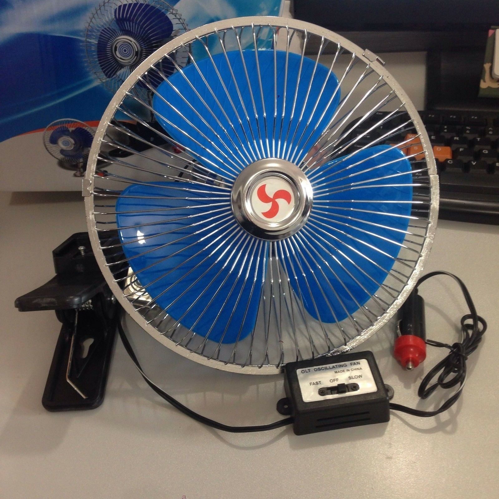 Brand New 12V Car Cooling Fan Truck Fan With Clip Cigarette Lighter Plug  8''
