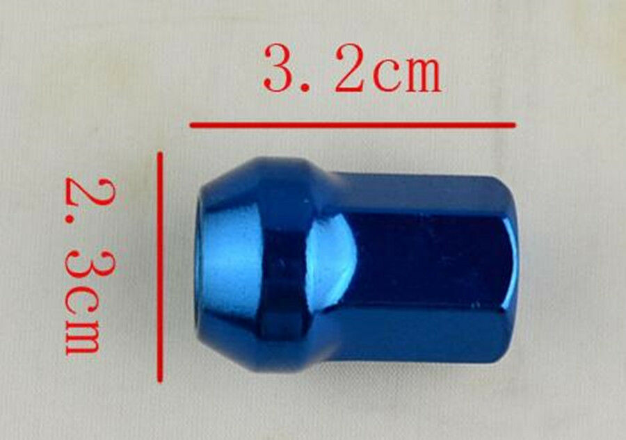 20PCS Racing Car SUV M12 X1.5 Blue Wheel Screws Lug Nut Cover Anti-theft Durable