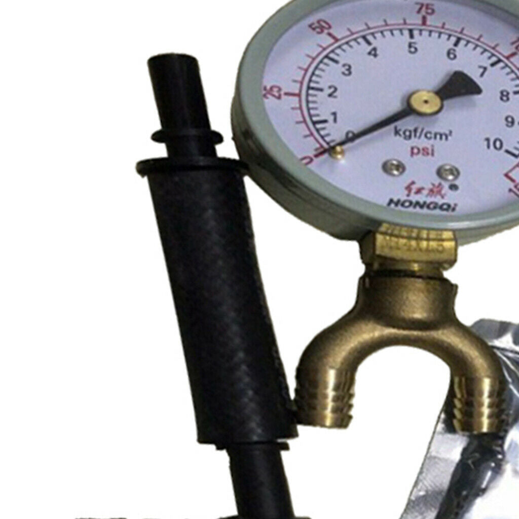 Auto Car Fuel Pressure Test Gauge Analogue Gasoline Hose Adapter Universal