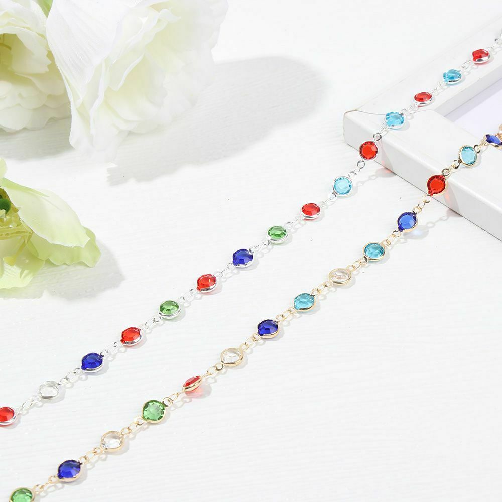 Gifts Jewelry Pendants Ethnic Style Crystal Anklet Rainbow Color Foot Chain