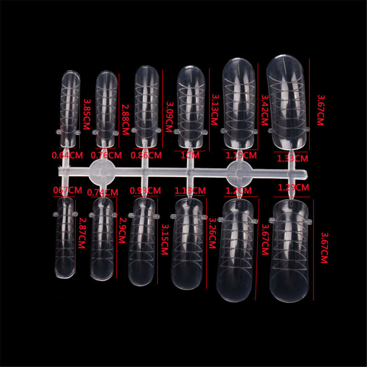 120Pcs/Bag Clear Dual Forms Nail System Full Cover Quick Building Gel Mold Tips
