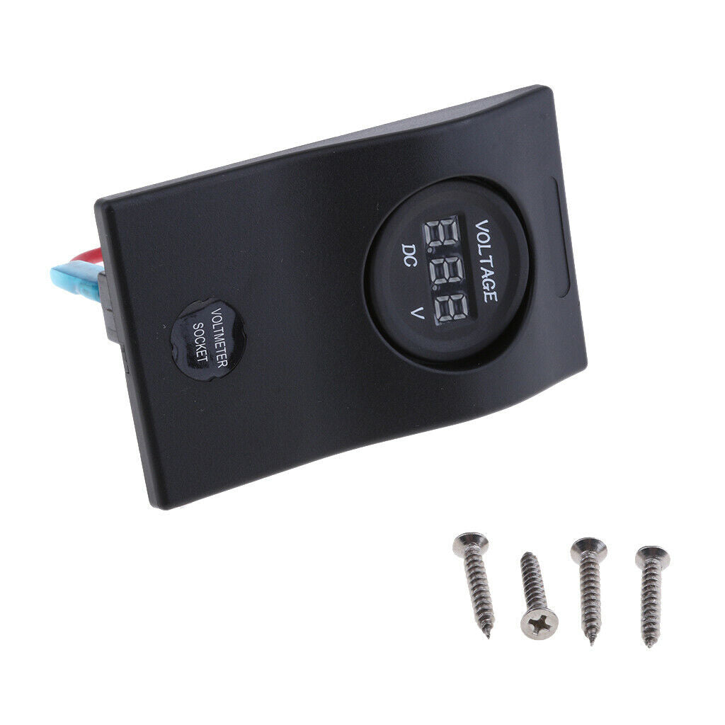 Waterproof LED Display Digital Voltage Voltmeter for Marine Boat Yacht