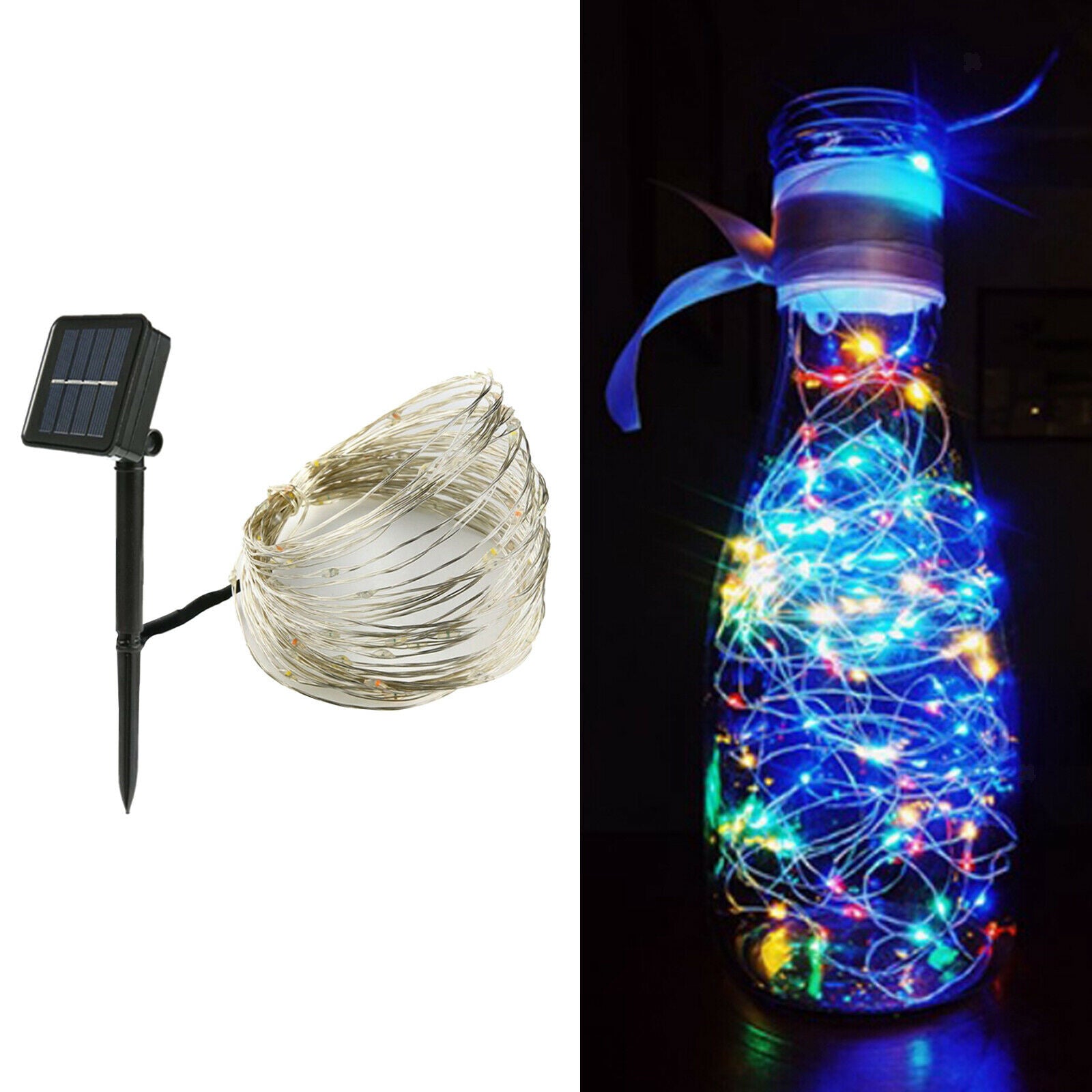 Solar Fairy Lights Waterproof Patio Yard Trees Party Decor 100 Colorful LED