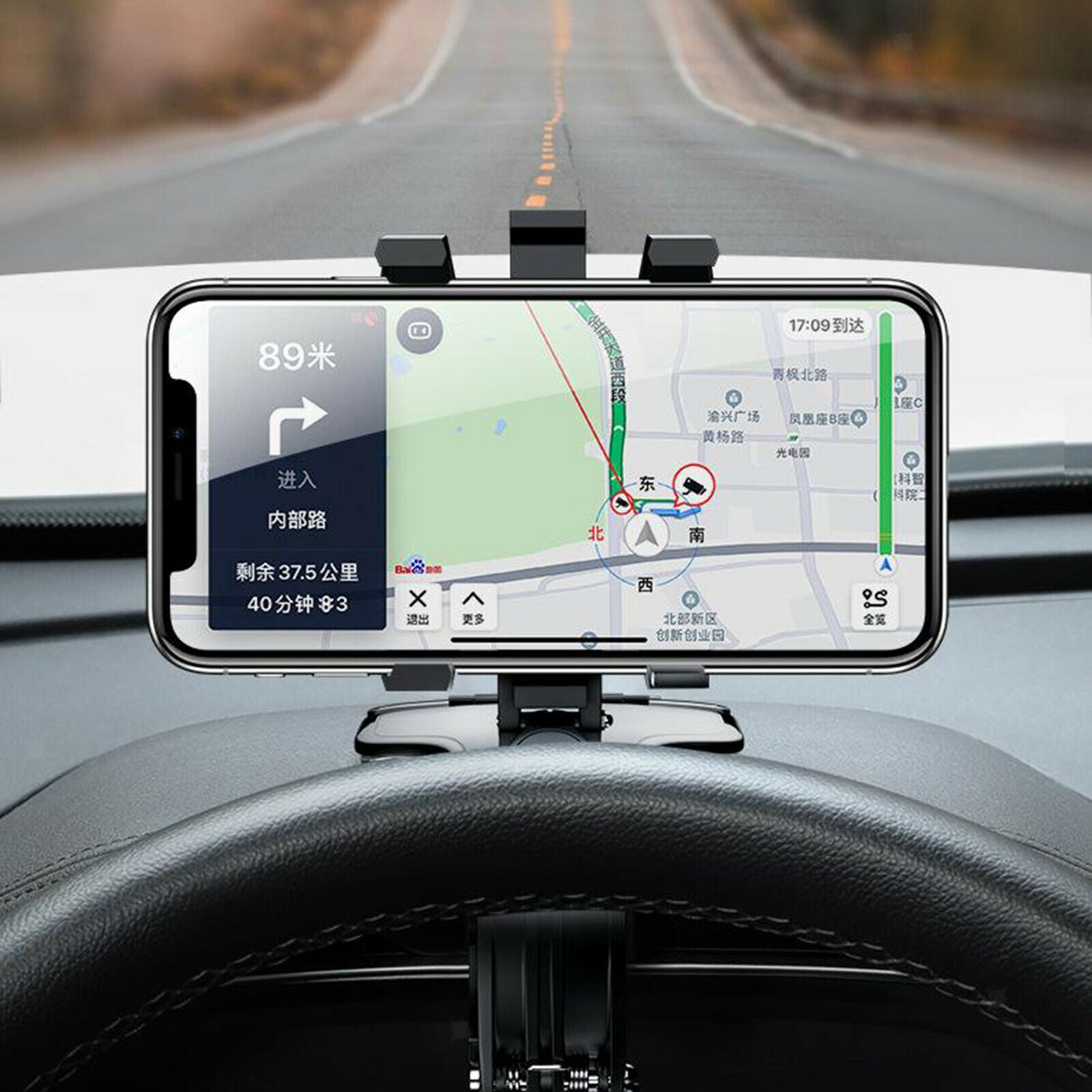 Black Multifunctional 360 Rotating Car Mobile Phone Holder Stand Bracket