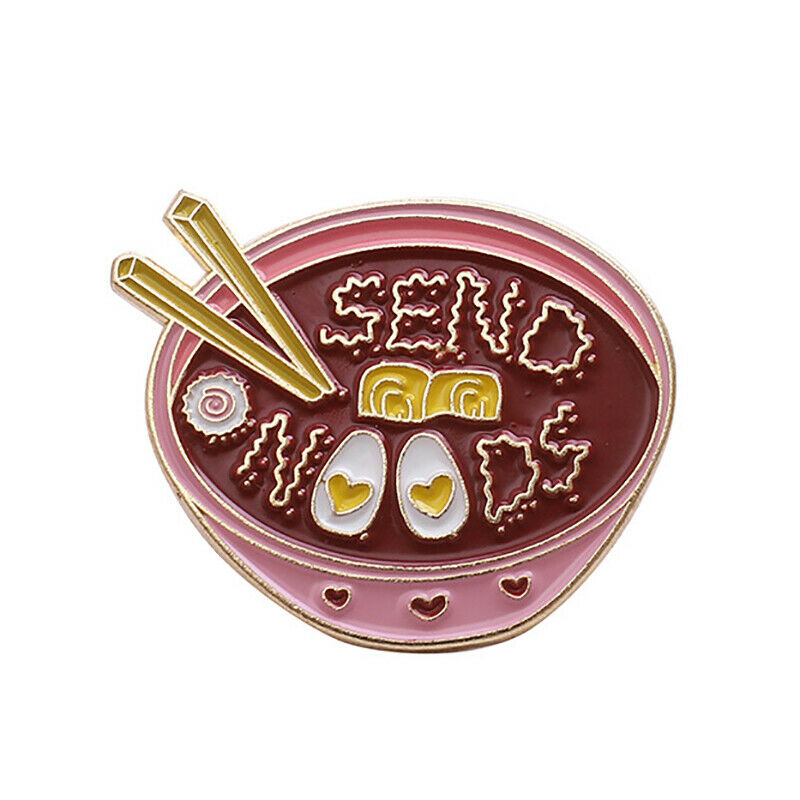 Eggs Ramen Enamel Bowl Noodles Badge Brooches Bag Clothes Lapel pin Badge