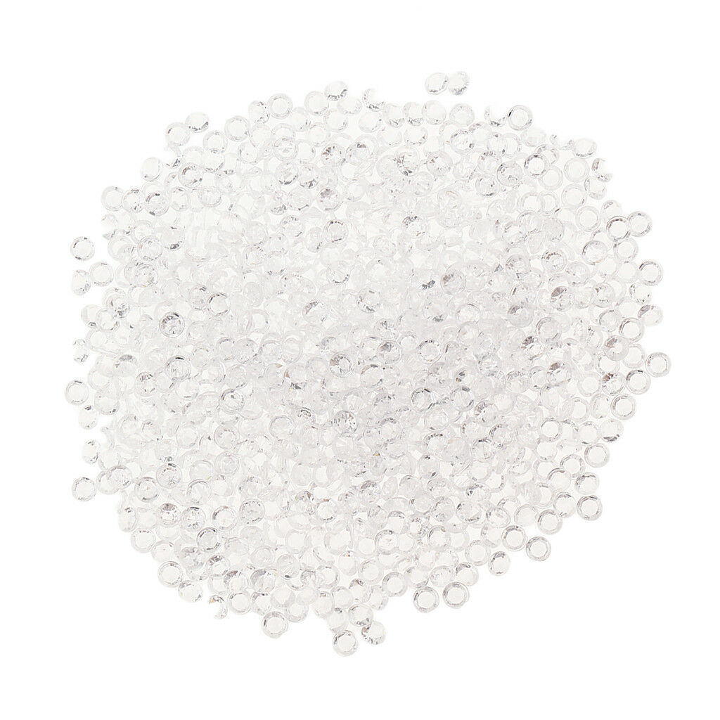 2000pcs Clear Acrylic Rhinestones Gem Crystal Faceted Beads for Wedding 4mm