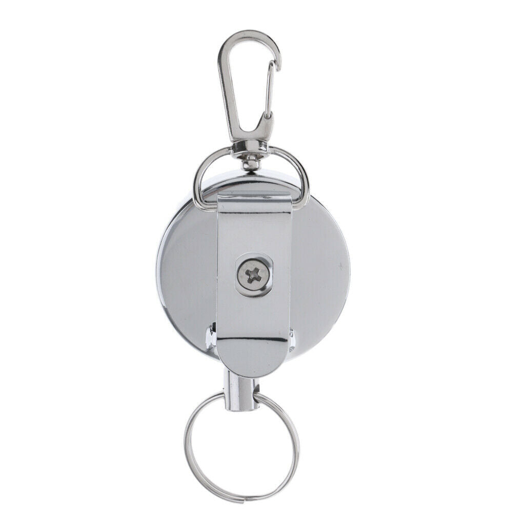 Retractable Keychain Carabiner Pull Reel  Belt Keychain Clip Key Ring