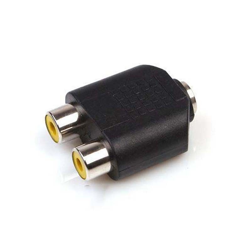 1 Female to 2 Female RCA AV Audio Y Splitter Adapter Plug Converter 1x 3.5mm