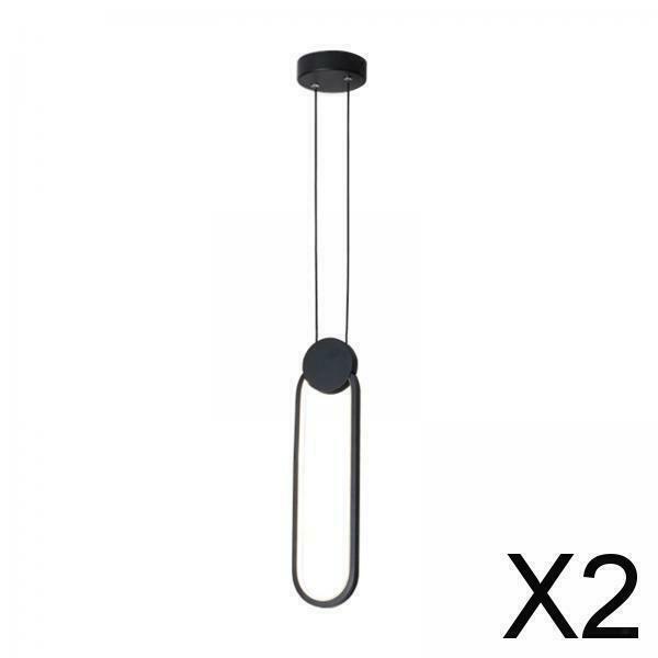 2X Minimalist LED Pendant Modern Light Dimmable Decorative Lamp Black Oval