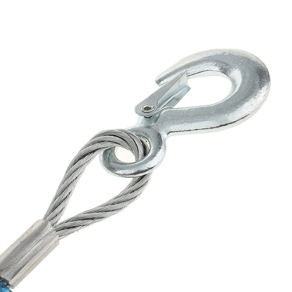 5Ton 4M Tow Car Rope Heavy Duty Pull Steel Wire Van Metal Road Recovery Hook