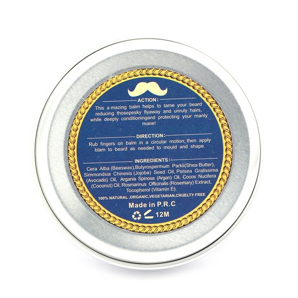 Pack of 2Pcs Natural Beard Balm Moisturizing Sandalwood/Orange Mustache Wax