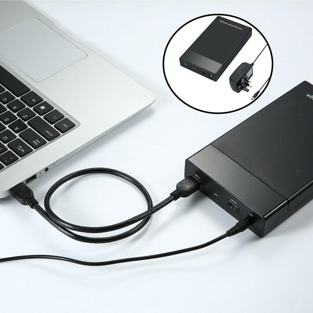 External Hard Drive Enclosure Adapter 3.2/2.5 Inch Case for HDD SSD UK