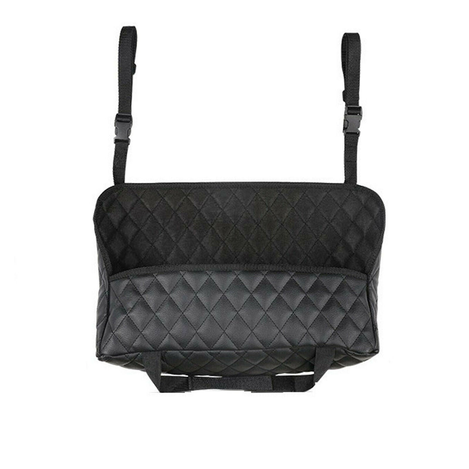 Advanced Car Net Pocket Handbag Holder PU Leather Between Car Seat Storage Black