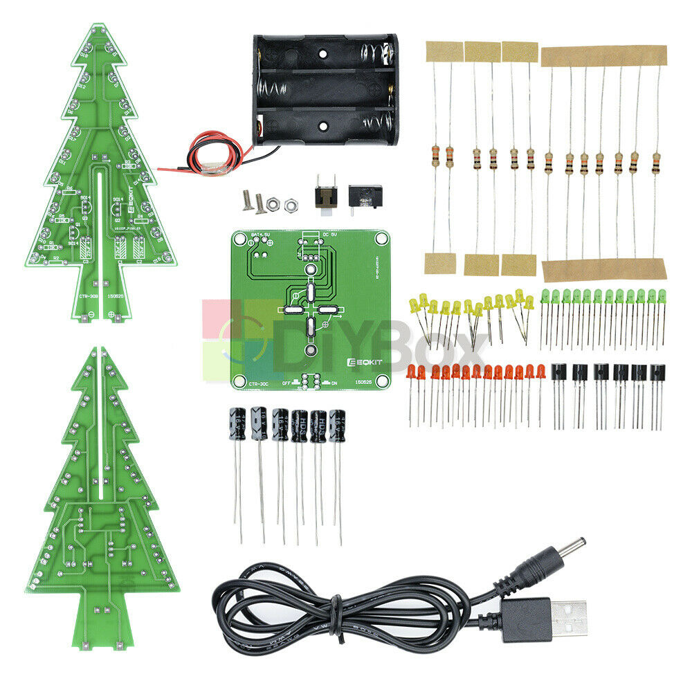 2019 Christmas Trees LED DIY Kit Professional Red Green Flash LED Circuit