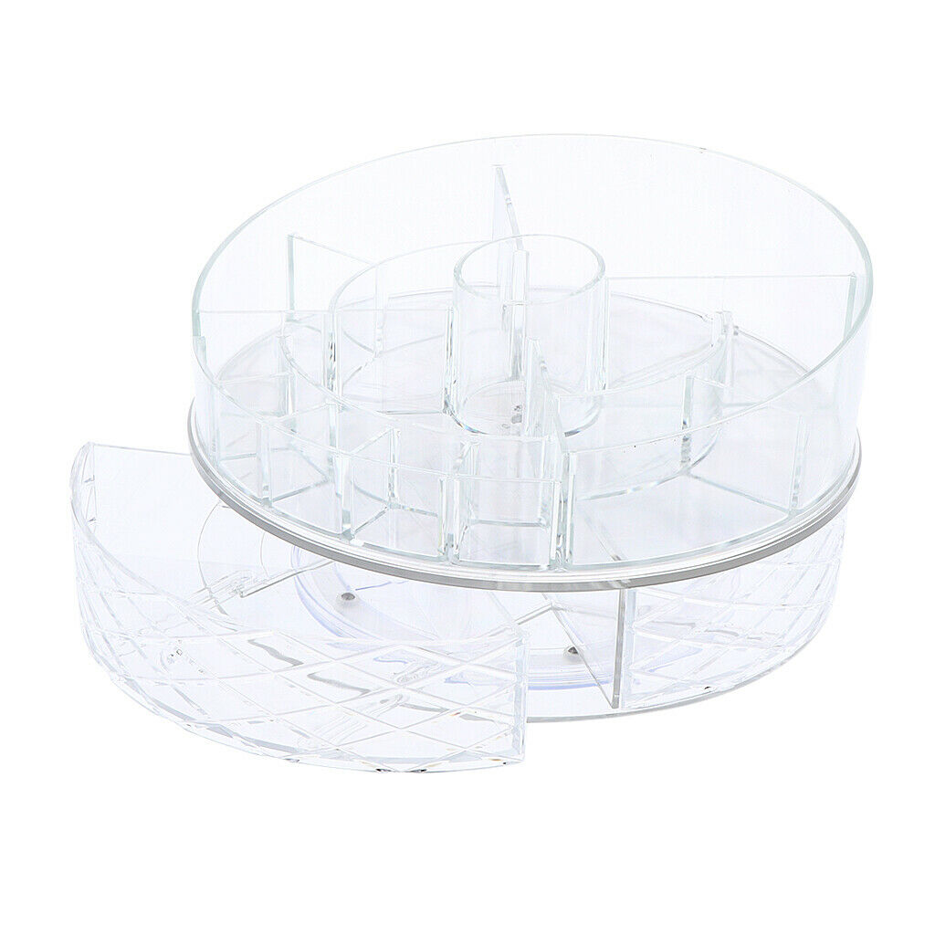 360 Rotate Makeup Storage Organizer Stand Shelf w/ Drawers for Cosmetics Fish