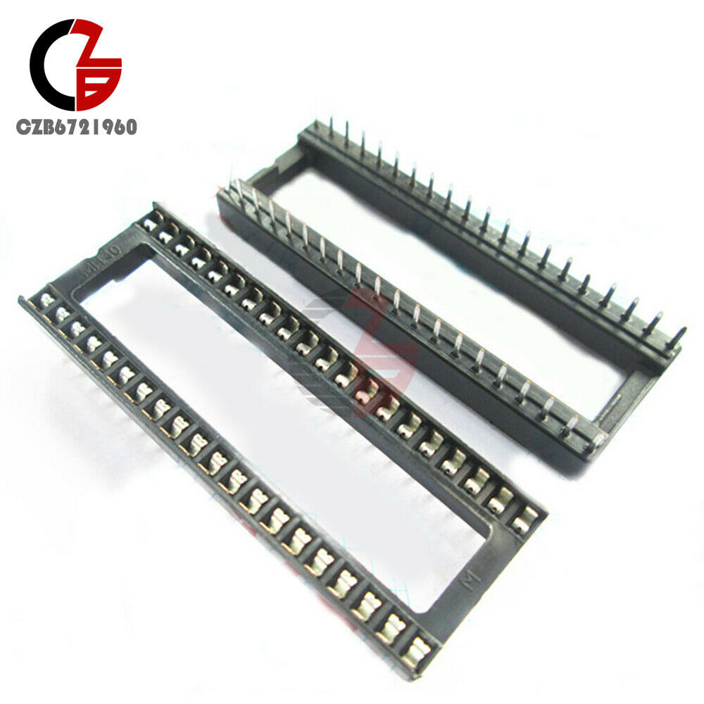 10Pcs 40 Pin DIP-40 IC Socket Adaptor Type 2.54mm Pitch Dual Wipe Contact