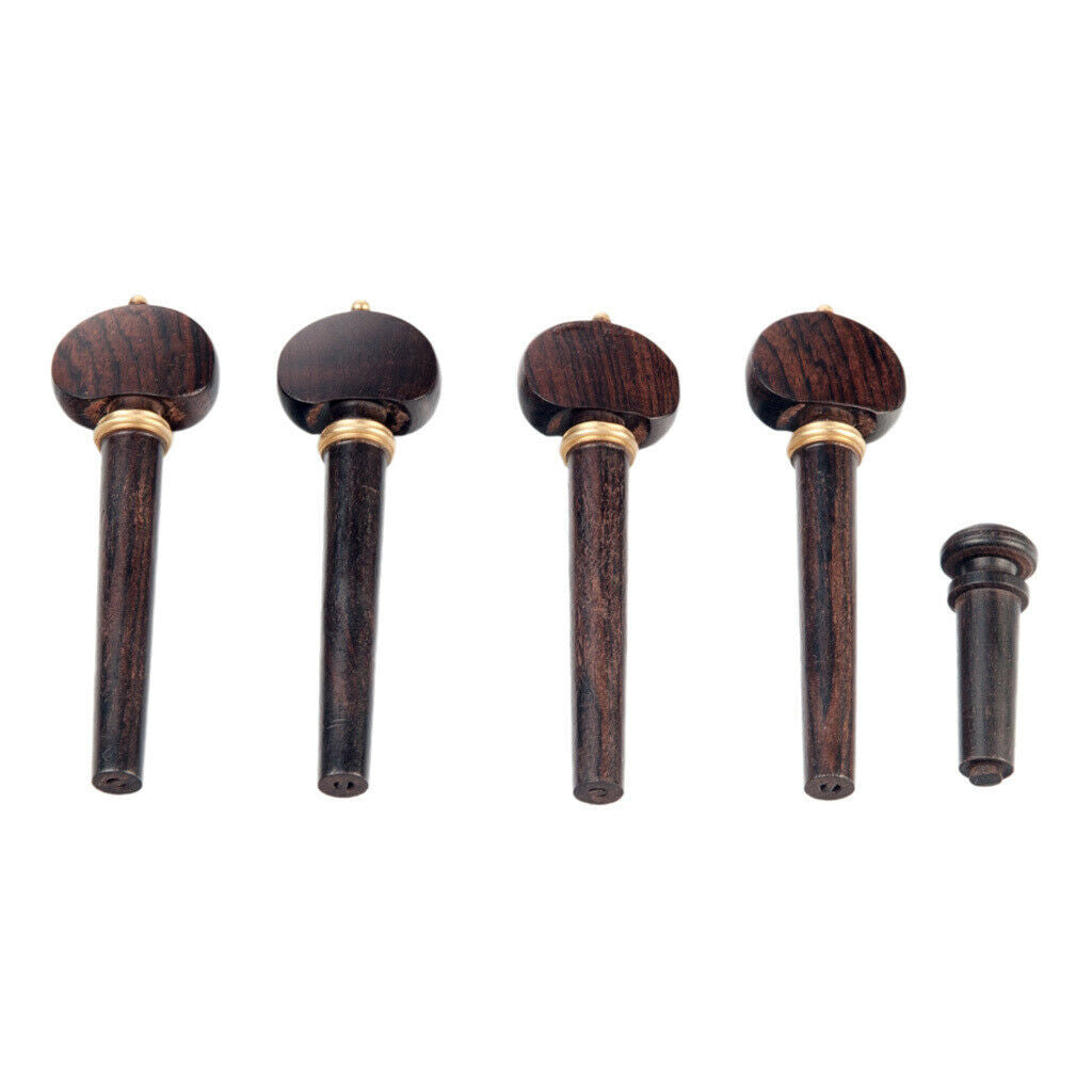 1 Set Violin Tuning Pegs + Endpin for 4/4 Size Violin Replacement Parts