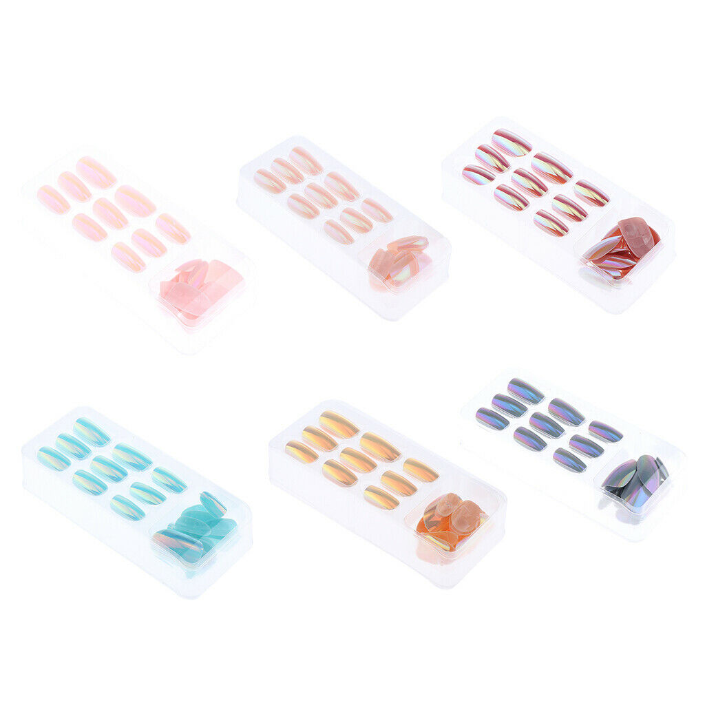 24 Pieces Nail Art Tips False Nails Salon DIY Manicure Tool 01