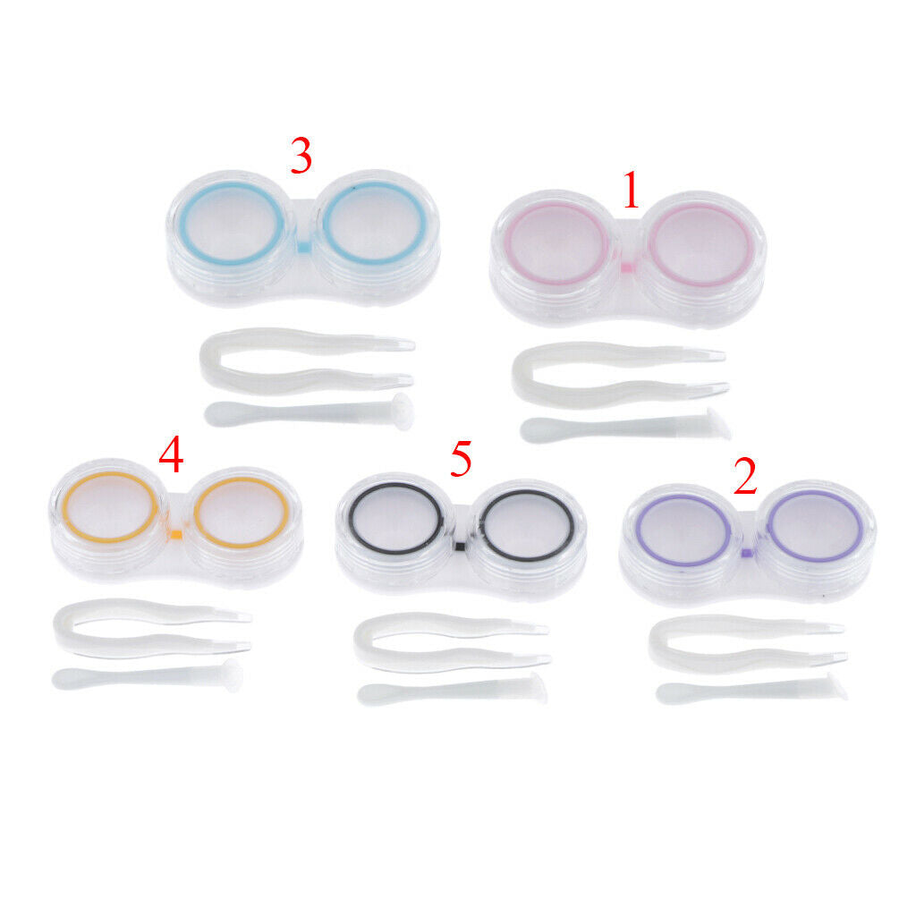 5Pcs Portable Contact Lens Soaking Case Container Holder Storage Box Pink