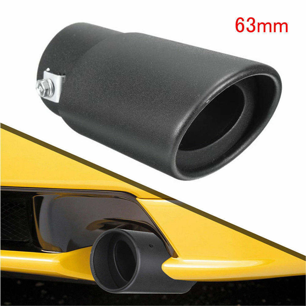 1x DIY Black Stainless Steel Car Exhaust Pipe Tip Tail Muffler Cover Car Styling