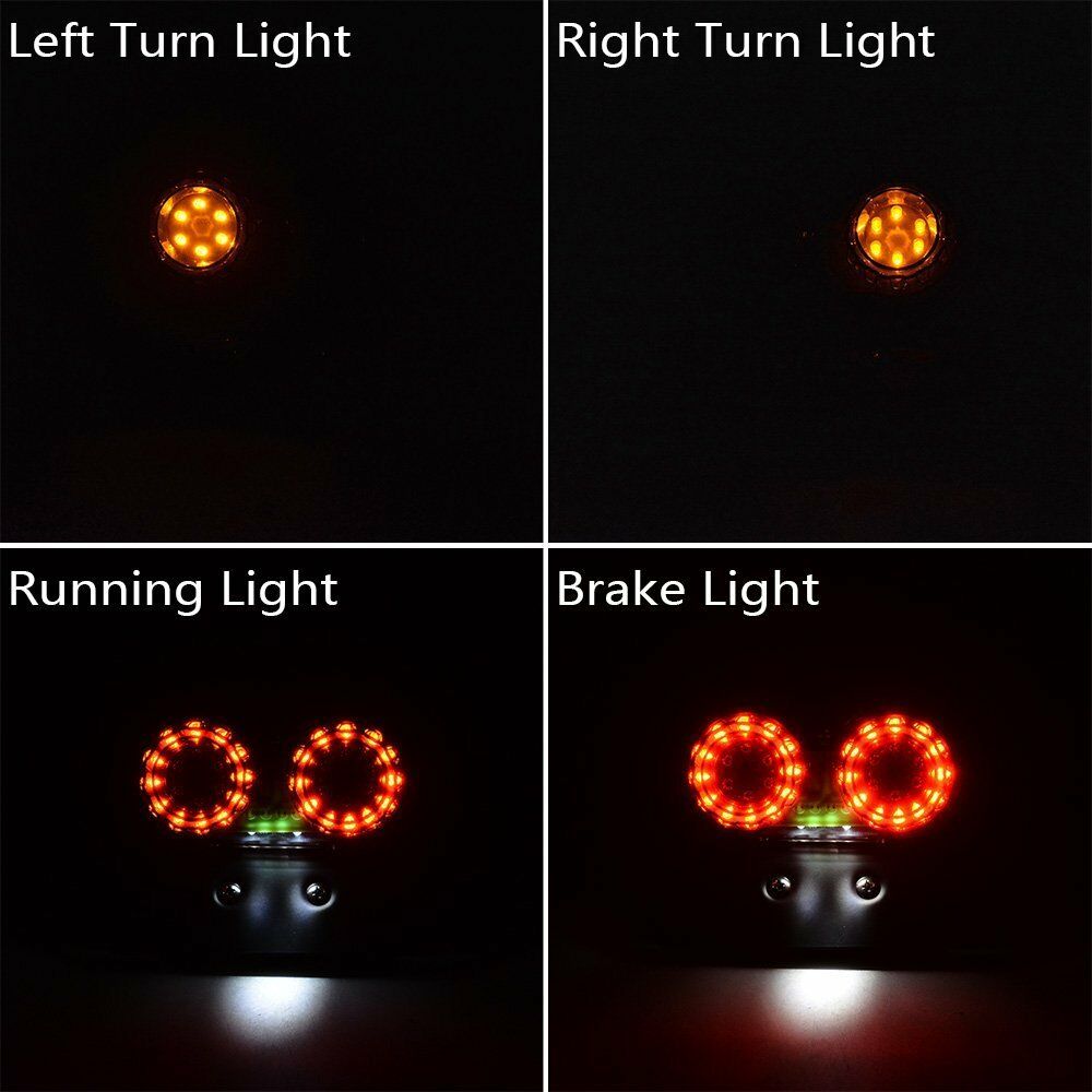 LED LICENSE PLATE BRAKE TAIL TURN SIGNAL LIGHT FOR BOBBER CAFE RACER ATV CHOPPER