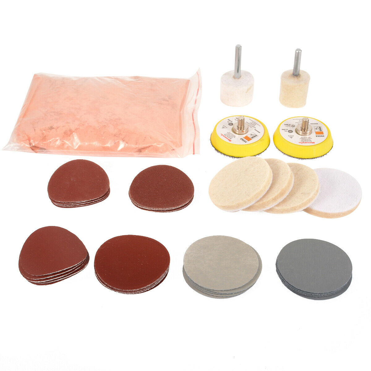 39Pcs Deep Scratch Remover Glass Polishing 8OZ Cerium Oxide&2 Wheel-Pad Kit