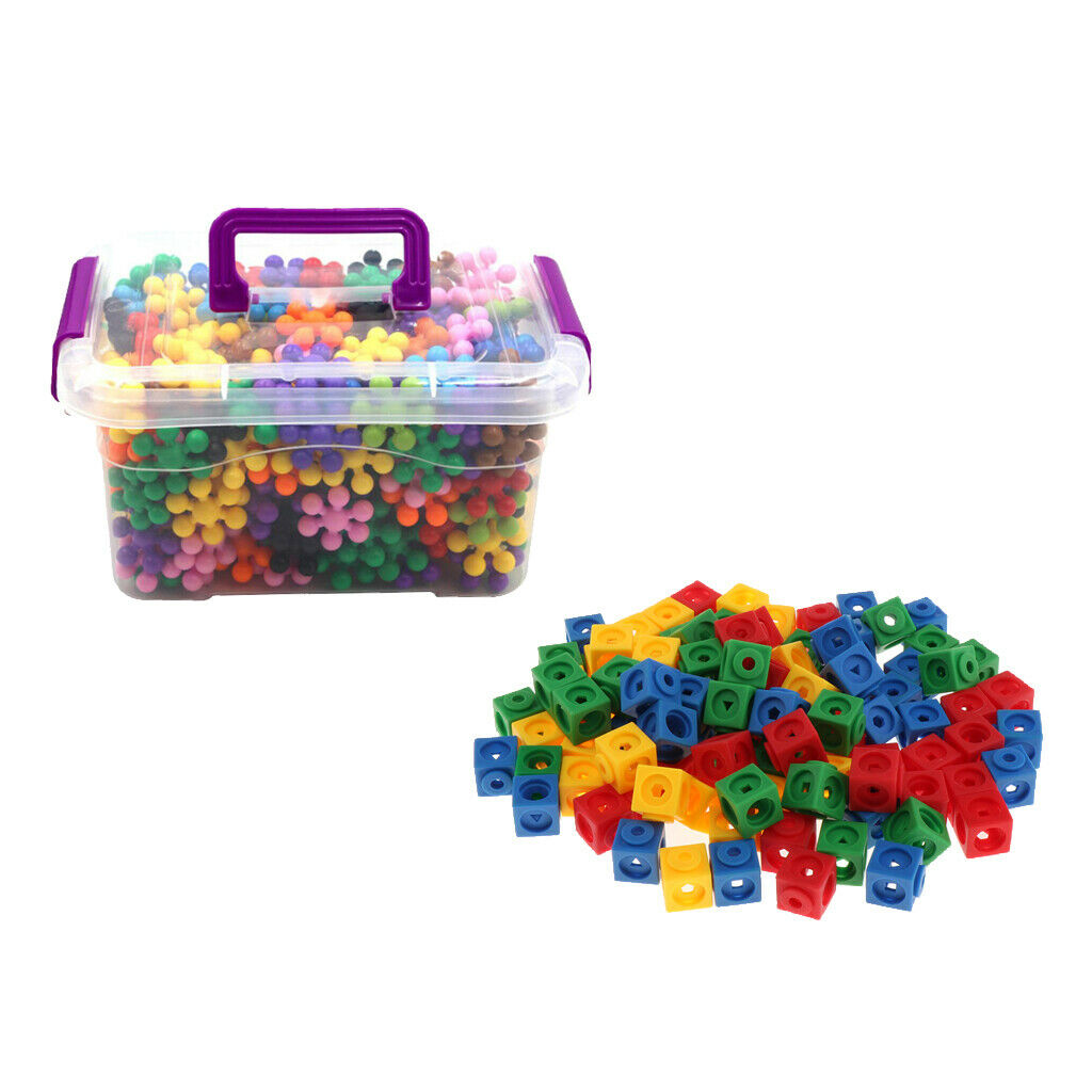 Snowflake Building Blocks STEM Toys DIY + Math link Cubes Starter 4-Color