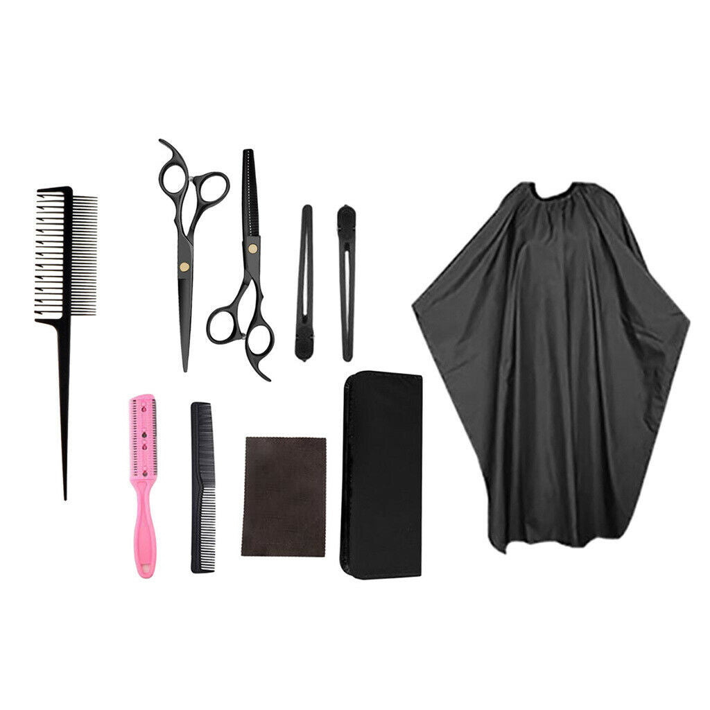 Hair Cutting Shear Pro Haircutting Hairdressing Thinning Scissor Salon Cape Comb