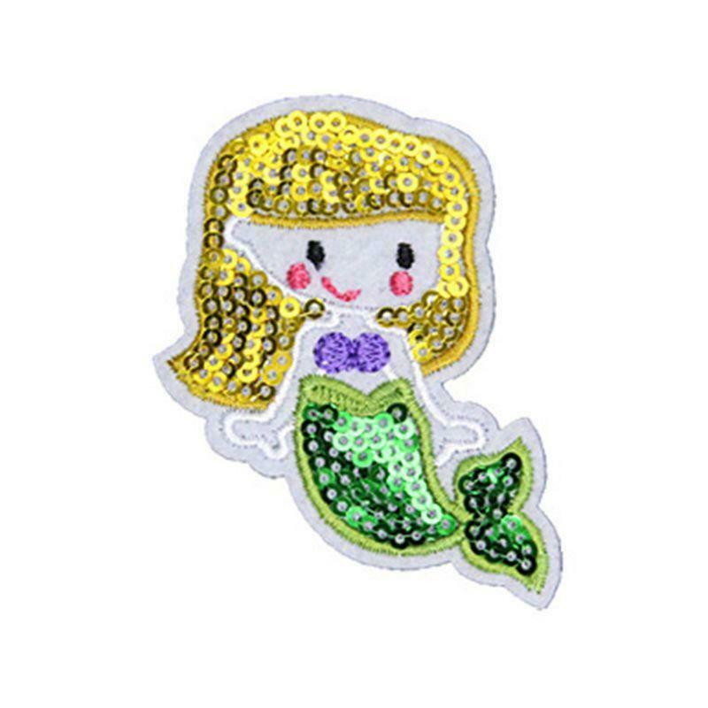 7 PCS Mermaid Sequin Patch, Iron On/Sew On - Sequin Embroidered Patch