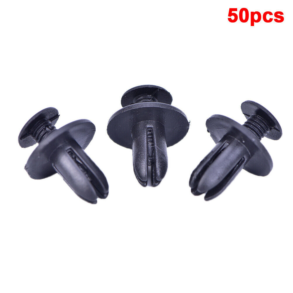 50x8mm Auto Car Bumper Fender Retainer Push Black Plastic Fixed Clips Fast.l8
