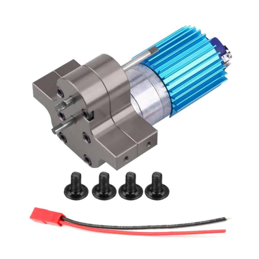 RC Car Speed Change Gear Box Metal Gearbox 370 Brush Motor Titanium color
