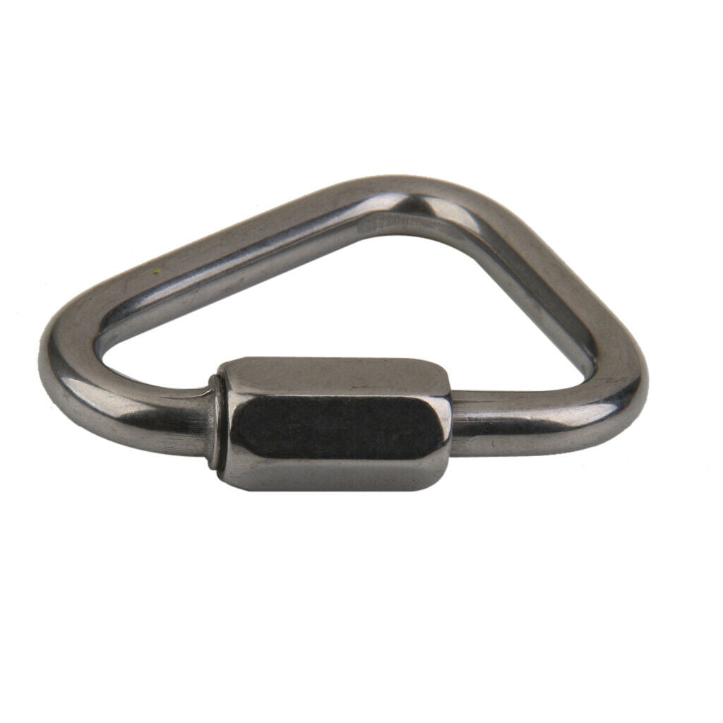 2pcs Stainless Steel 12KN Screwgate Locking Triangle Carabiner Outdoor Climbing