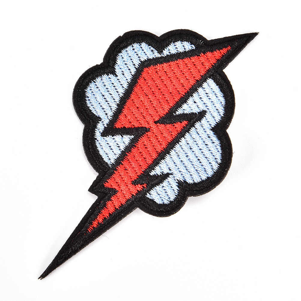 Lightning Embroidered Patch Iron on Sewing Applique Cute Fabric Badge for .l8