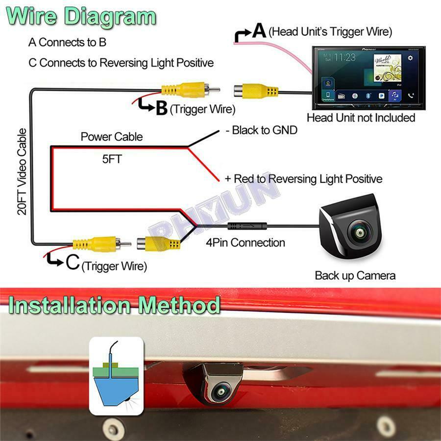170Â° AHD Car Rear Camera Fisheye Lens Front / Reverse Backup Camera Universal 1x