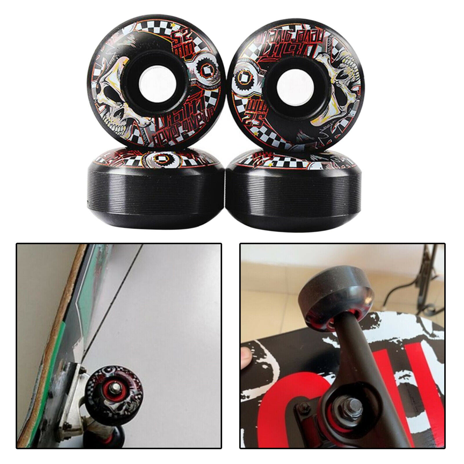 4Pcs 51D Skateboard Wheels 52x30mm Non-slip Skate Board Cruiser Roller Parts