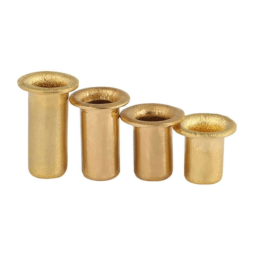60pc M6 x (4mm-12mm) Copper Brass Eyelet Hollow Tubular Rivets Through Nuts Kit