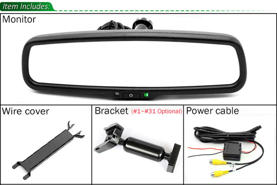 800*480 4.3"Rear View Mirror TFT Reversing Monitor Auto dimming Anti-Glare 12V