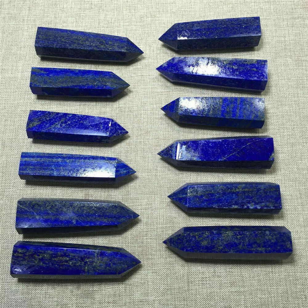 4-5cm Natural Rock Lapis Lazuli Quartz Crystal Stone Point Healing Wand Obelisk