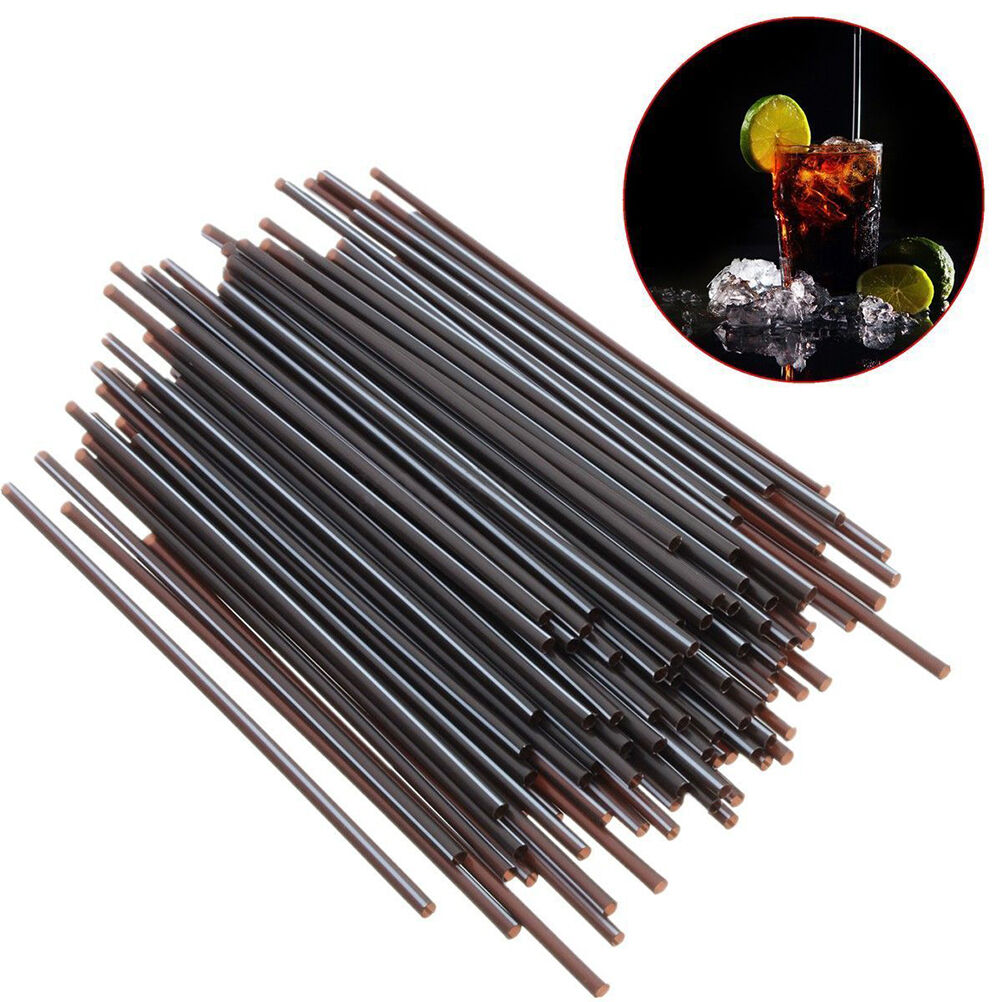 100X Black Plastic Mini Cocktail Straws For Celebration Drinks Party Supp.l8
